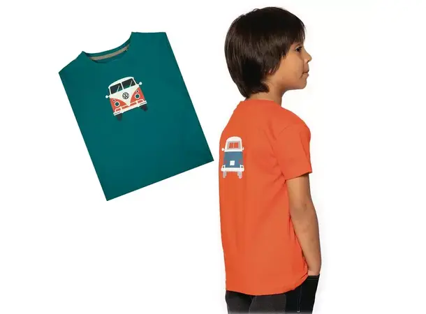 VW t-skjorte Kids Bulli Front petrol | Caravan.no