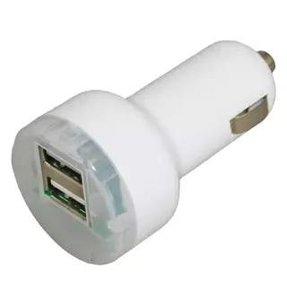 12V plugg m/2 USB 2,1+1=max 3,1A m/lys