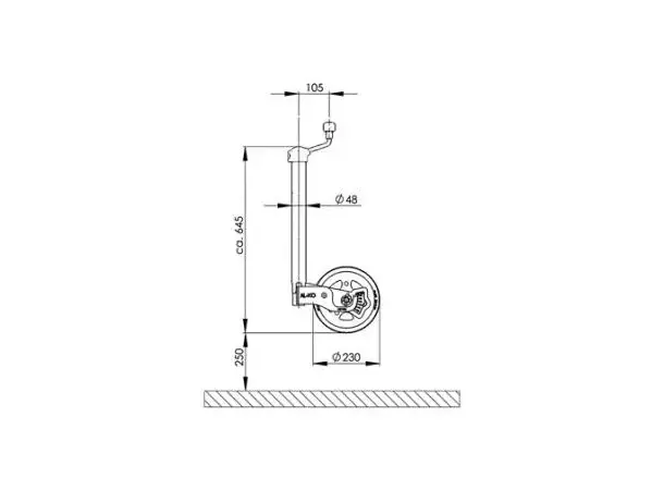 AL-KO støttehjul 230x80 mm | Caravan.no