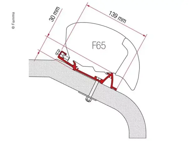 Fiamma adapter for LMC Liberty TI 400 cm F65 