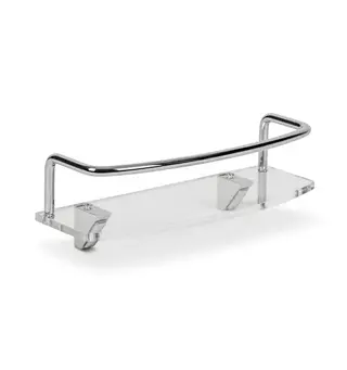 Hylle, glass/krom 23x10x11,5 cm