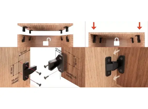Møbelforbinder 0915 svart 16 stk 