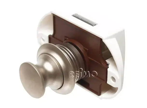 Møbellås push lock sølv – Ensidig betjening | Caravan.no