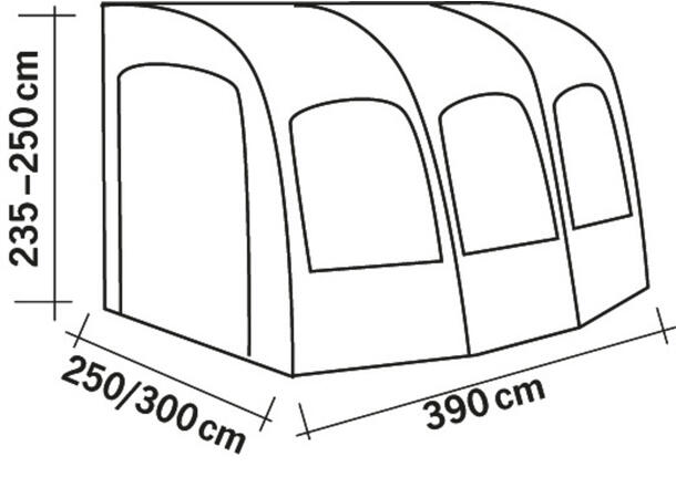 Oppblåsbart fortelt Tavira Air 490 H: 235-250 cm 