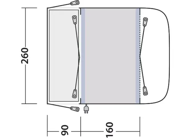 Outwell frittstående telt Newburg 160Air H175-200 cm 