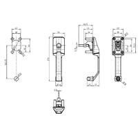 Sylinderlås utvendig håndtak høyre 213x56 mm