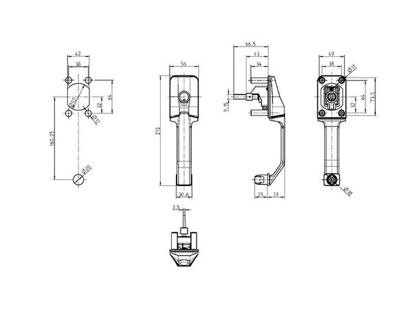 Sylinderlås utvendig håndtak høyre – 213x56 mm | Caravan.no