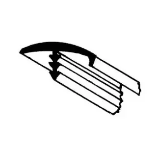 T-kantlist ensidig med nese mørk grå 5 m