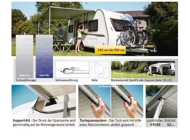 Thule posemarkise 1200 500 cm Saphir blue / Hvit 