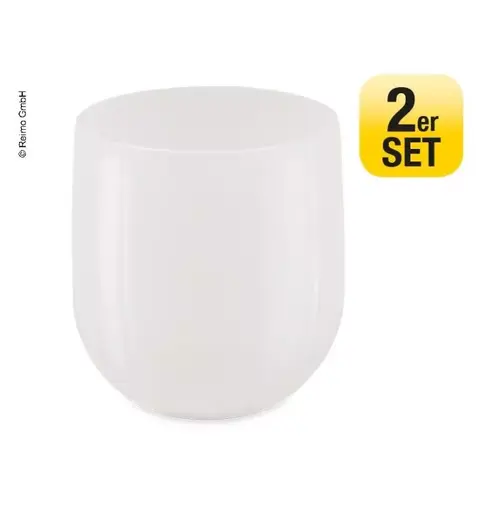 Vannglass hvit 2 stk