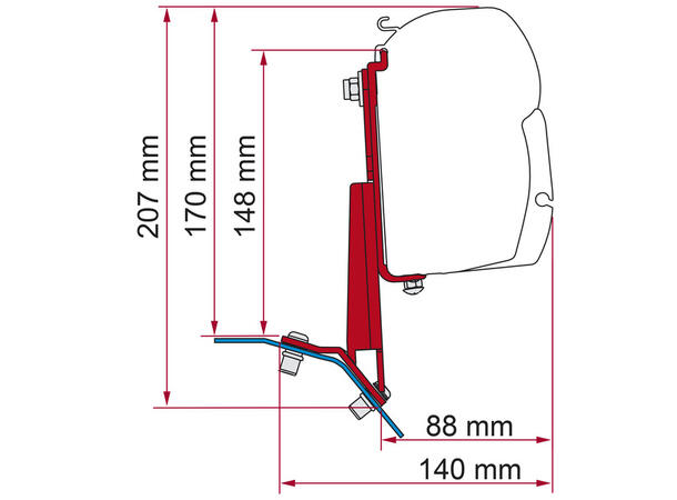 Fiamma adapter til Ford Custom Til Fiamma F35/F45 og F43 Van 