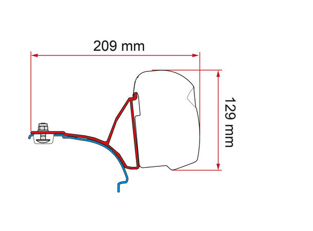 Fiamma adapter til VW T5/T6 med C-skinne Til Fiamma F43 Van 