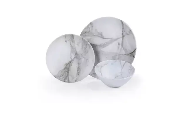 Melamin servisesett Marmor 6 deler | Caravan.no