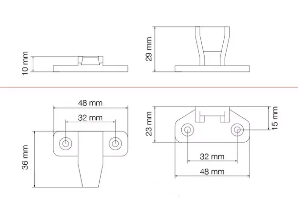 Møbelforbinder 0915 svart 4 stk 
