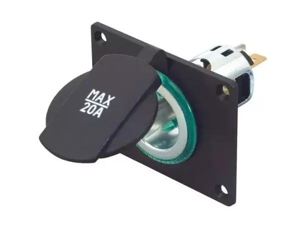 Power-stikkontakt med monteringsplate | Caravan.no