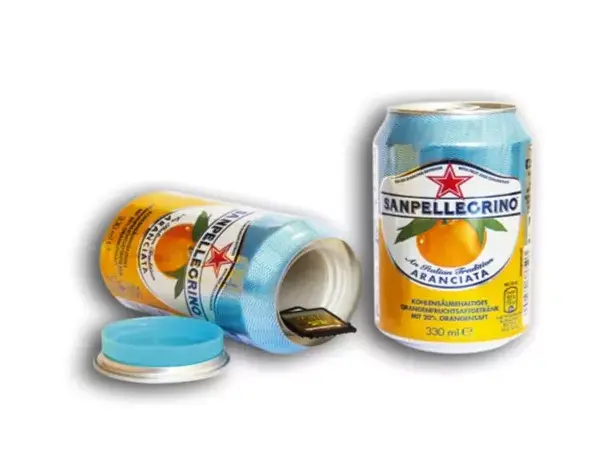 Skjult safe i brusboks – San Pellegrino orange | Caravan.no