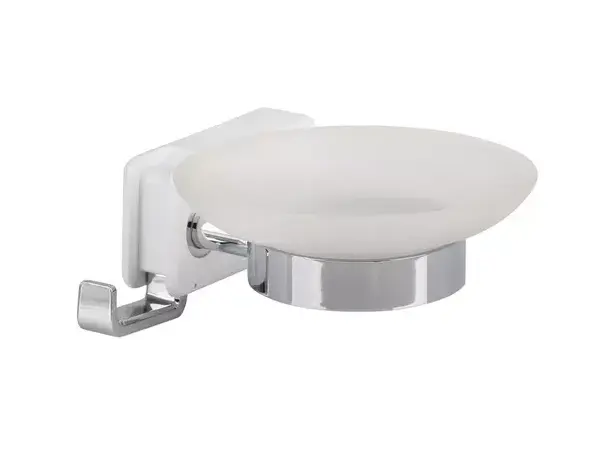 Såpeholder med glass og folbar krok | Caravan.no