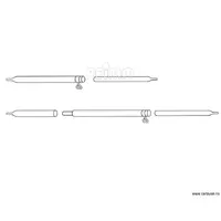 Teltstang med krok Ø22/19 mm i stål 120-205 cm