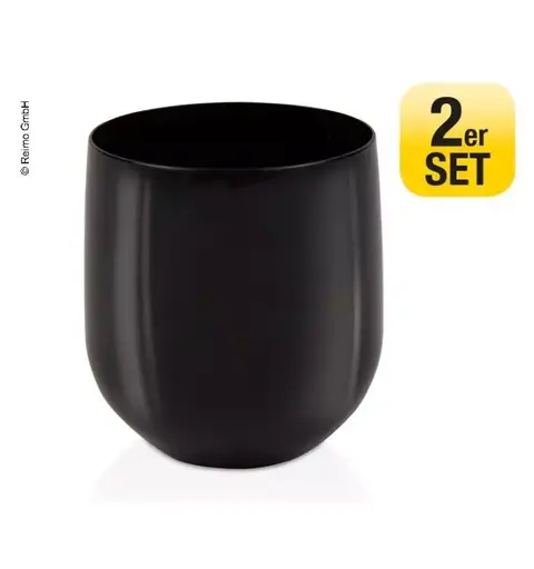 Vannglass svart 2 stk