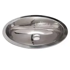 Vask rustfritt stål oval str L
