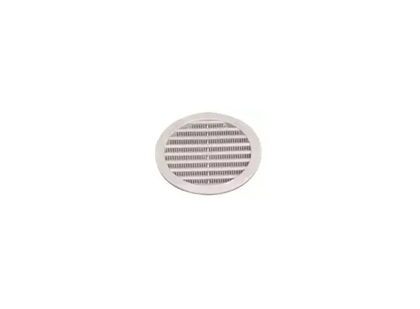 Ventilasjonsgitter, hvit Utvendig ø 164 mm. Innvendig ø 128mm 