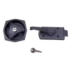 Caravan dørlås svart 25-35 mm veggtykkelse