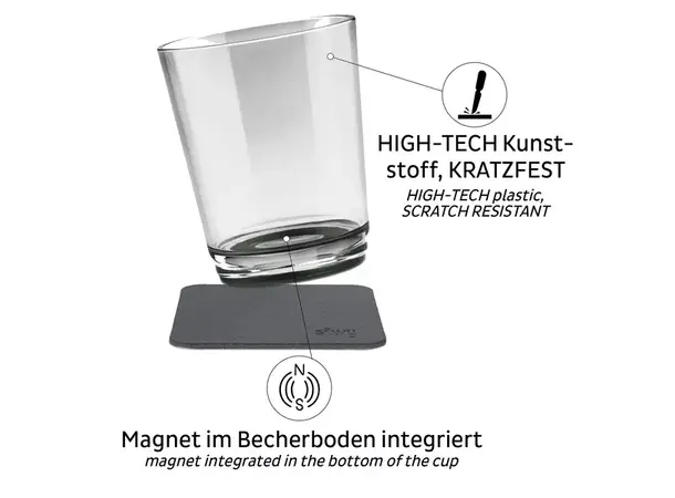 Silwy magnetisk drikkeglass 0,25 L Sett på 2 stk 