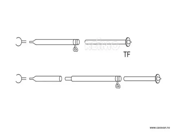 Stormstang Ø22/19 mm i stål 165-260 cm 