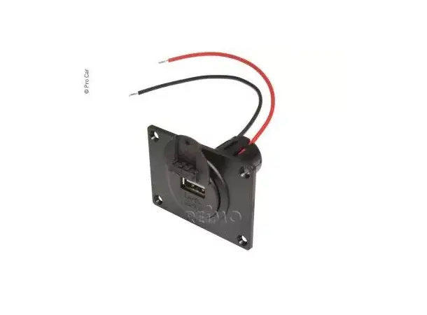 USB-kontakt 12-24 /5V Med USB, monteringsplate og lukedeksel 
