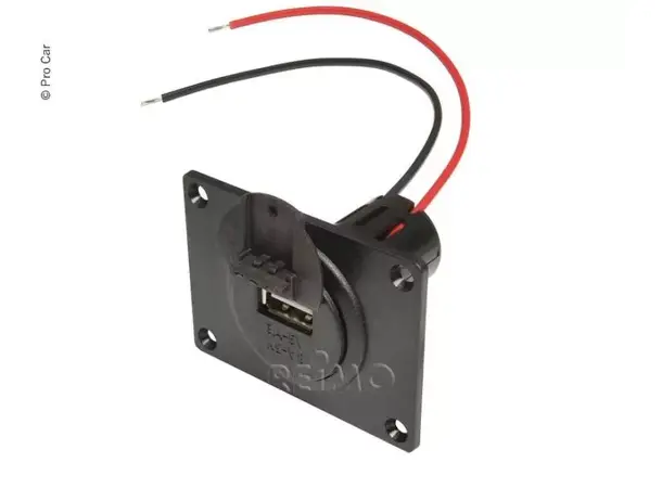 USB-kontakt 12-24 /5V Med USB, monteringsplate og lukedeksel 