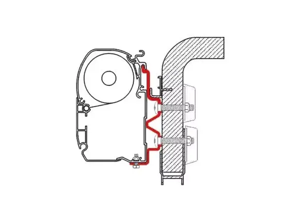 Fiamma markiseadapter Hymer Camp 300 cm Til Fiamma F1/F45i/F45il 