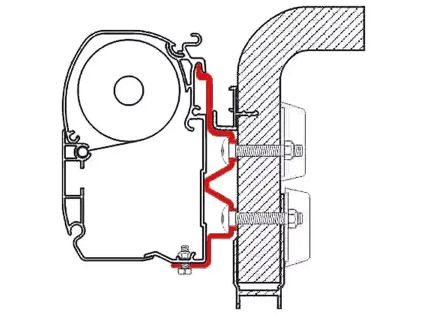 Fiamma markiseadapter Hymer Camp 300 cm Til Fiamma F1/F45i/F45il 