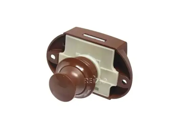 Push lock - møbellås brun 1 stk