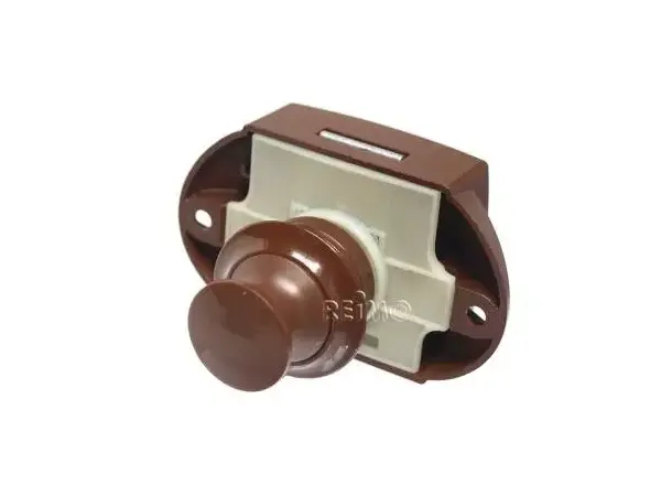 Push lock - møbellås brun 1 stk | Caravan.no