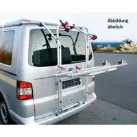 Reimo-sykkelstativ bakdør VW T5 2 sykler Kan bygges ut til 3 sykler