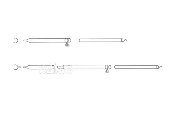 Takstøttestang Ø22 mm i stål 120-200 cm 