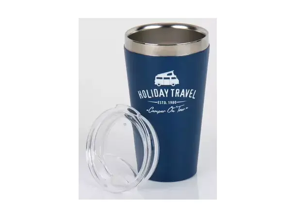 Termokopp med lokk mørkeblå – I rustfritt stål | Caravan.no