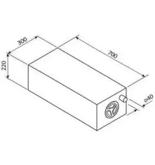 Universal vanntank 43 l EV0905 700 mm lang