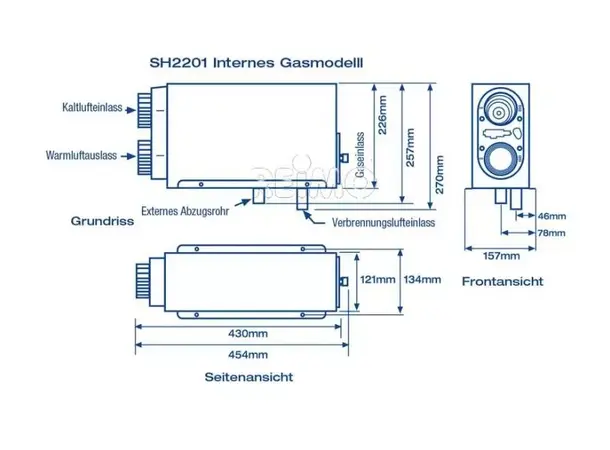 Webasto installasjon av gassvarme 2kW 