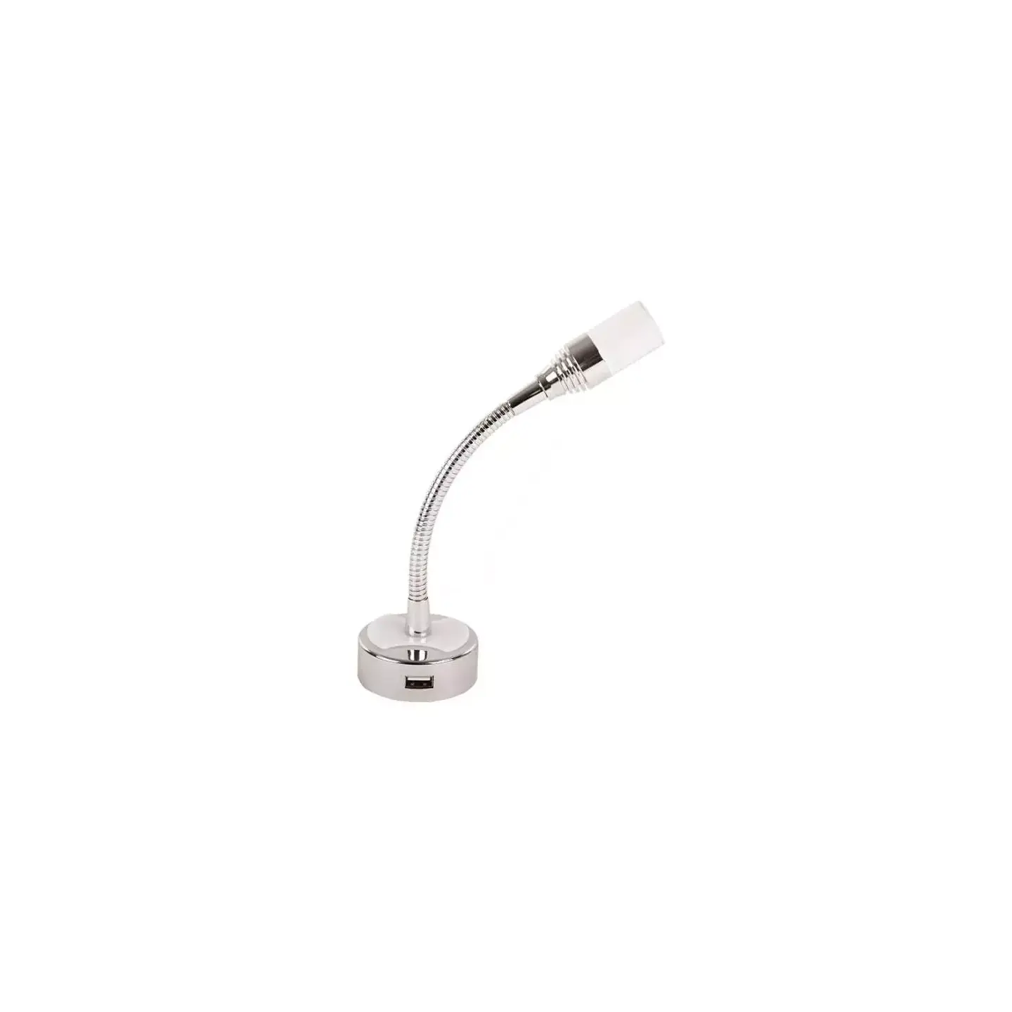 Led leselampe 12V/1W flexarm Med USB og vippebryter