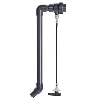 Avløpssett for gråvannstanker Tømmesystem med vinklet utløpsrør