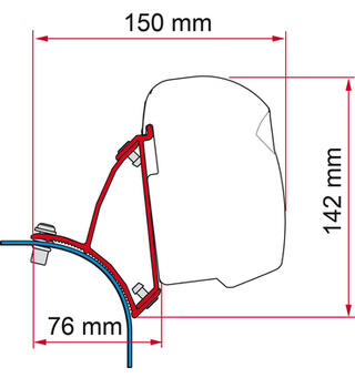 Fiamma adapter til VW T5/T6 med hevetak Til Fiamma F43 Van