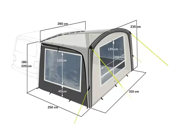 Luftfortelt Antigua Air – H:180-220 cm | Caravan.no