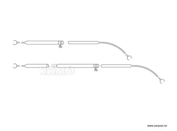 Spennstang buet i stål 80-115 cm Ø22/19 mm 