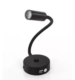 Svanehalslampe med bryter og USB