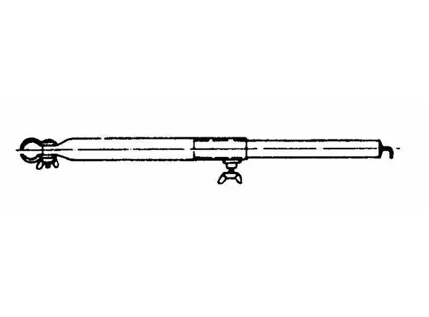 Teltstang med krok Ø25 mm i stål 170-250 cm 