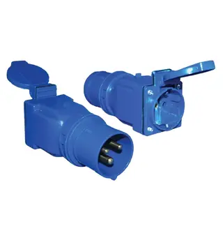 Adapter 220V hann CEE17 + hunn schuko