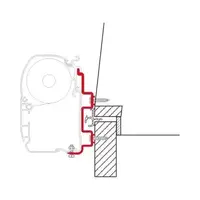 Feste F45 Hymer Exsis 300cm skinne 98655-688