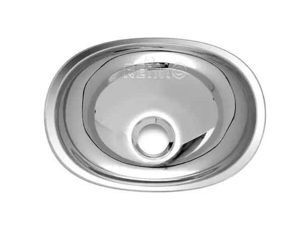 Servant oval i rustfritt stål – 432x305x130 mm | Caravan.no