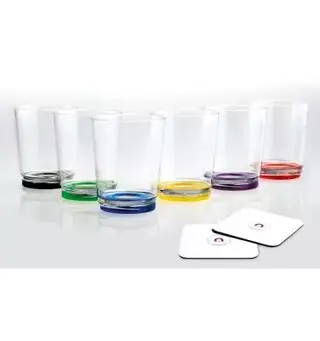 Silwy drikkeglass med magnetbrikke Sett med 6 stk